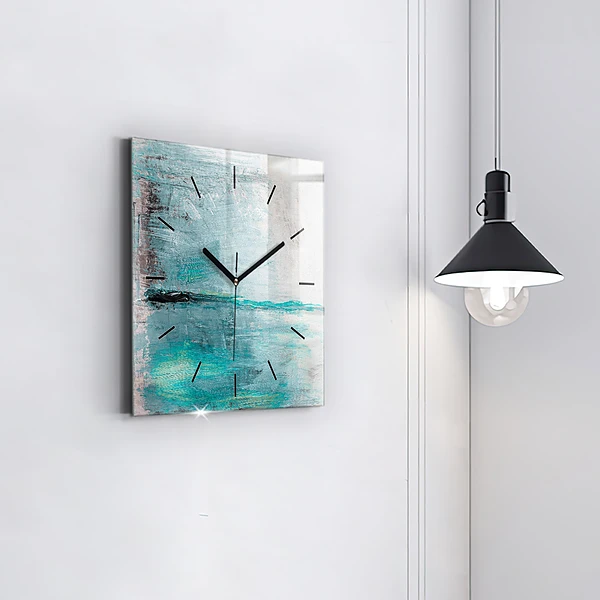 Wanduhr quadratisch mit motiv Öltextur abstrakt