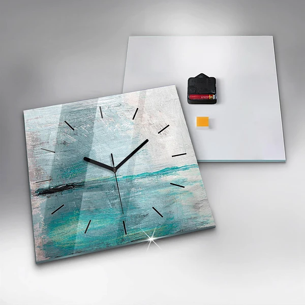 Wanduhr quadratisch mit motiv Öltextur abstrakt
