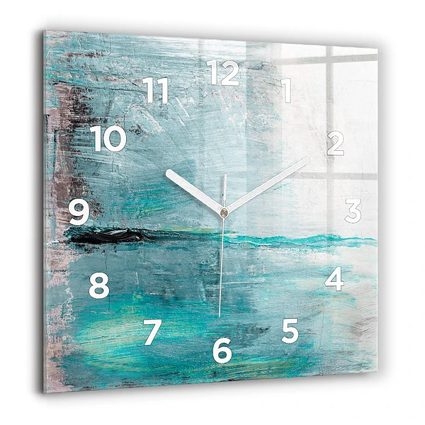 Wanduhr quadratisch mit motiv Öltextur abstrakt