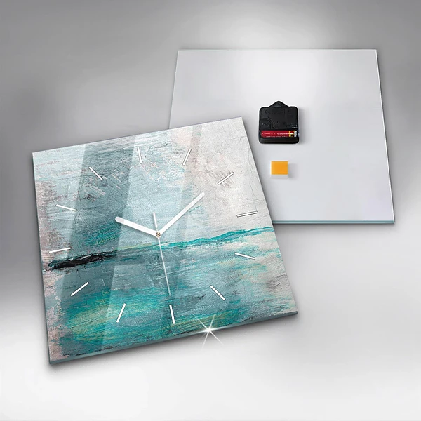 Wanduhr quadratisch mit motiv Öltextur abstrakt