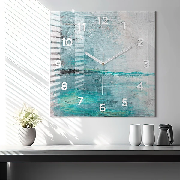 Wanduhr quadratisch mit motiv Öltextur abstrakt