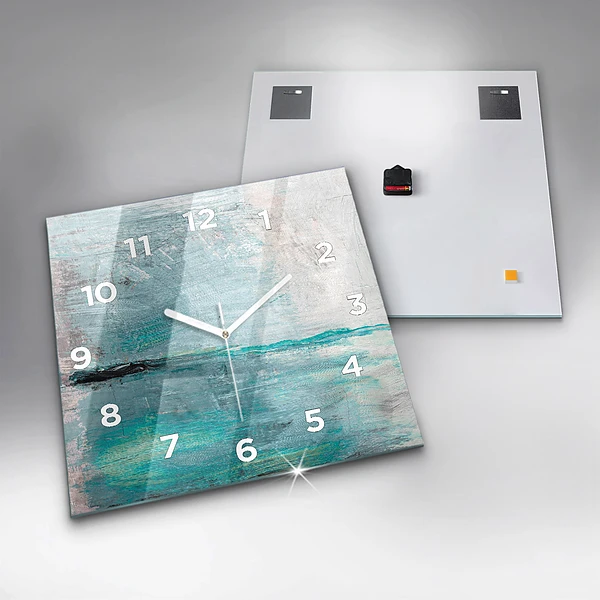 Wanduhr quadratisch mit motiv Öltextur abstrakt