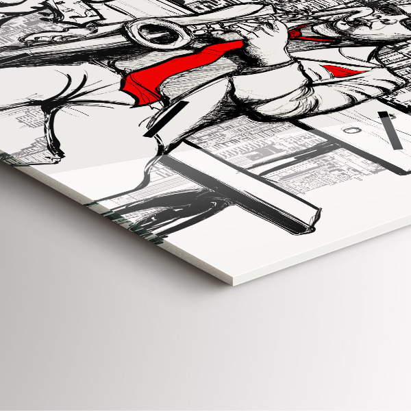 Wanduhr modern quadratisch Jazz in New York