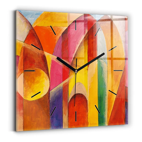 Wanduhr quadratisch Kunst Dekoration Abstraktion