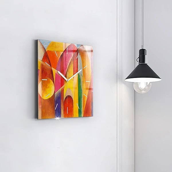 Wanduhr quadratisch Kunst Dekoration Abstraktion