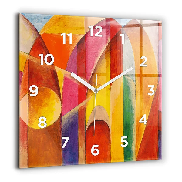 Wanduhr quadratisch Kunst Dekoration Abstraktion