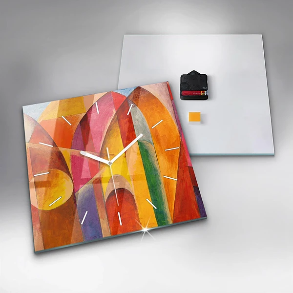 Wanduhr quadratisch Kunst Dekoration Abstraktion