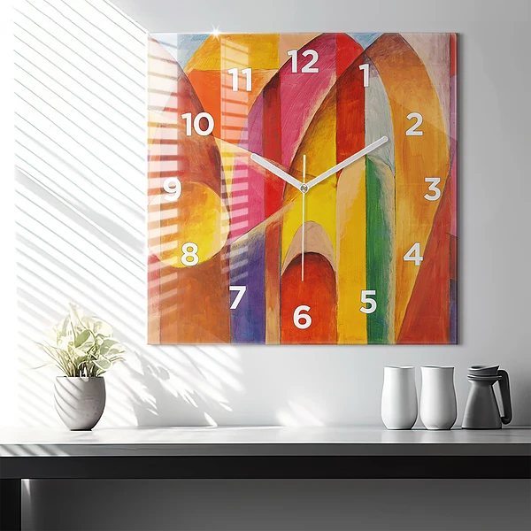 Wanduhr quadratisch Kunst Dekoration Abstraktion