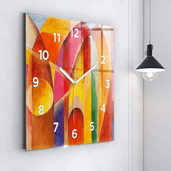 Wanduhr quadratisch Kunst Dekoration Abstraktion