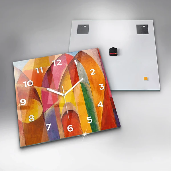 Wanduhr quadratisch Kunst Dekoration Abstraktion