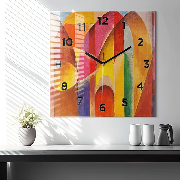 Wanduhr quadratisch Kunst Dekoration Abstraktion