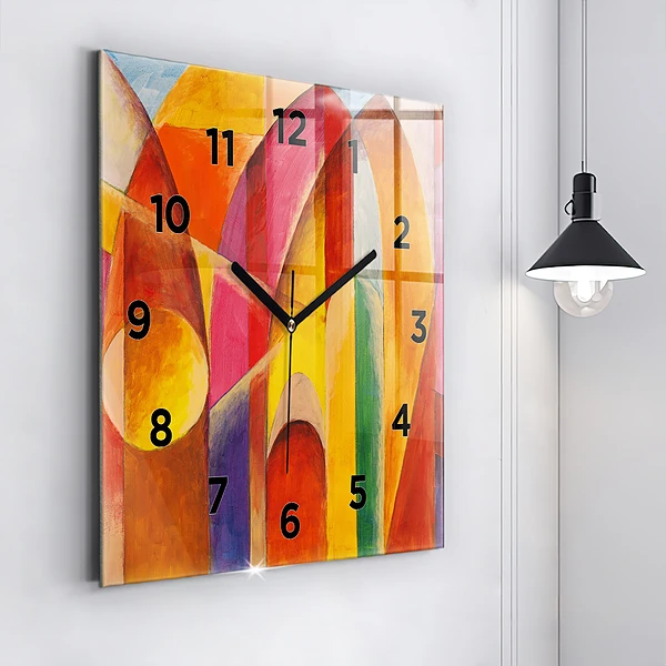 Wanduhr quadratisch Kunst Dekoration Abstraktion