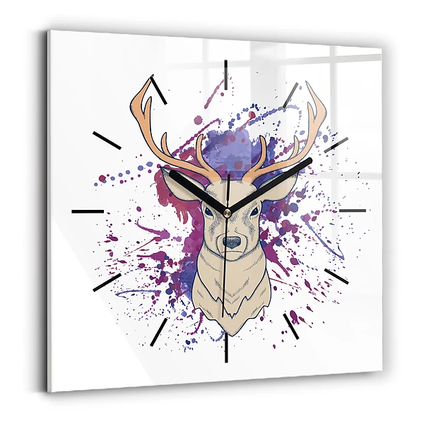 Wanduhr quadratisch Vektor-Illustration eines Rehs