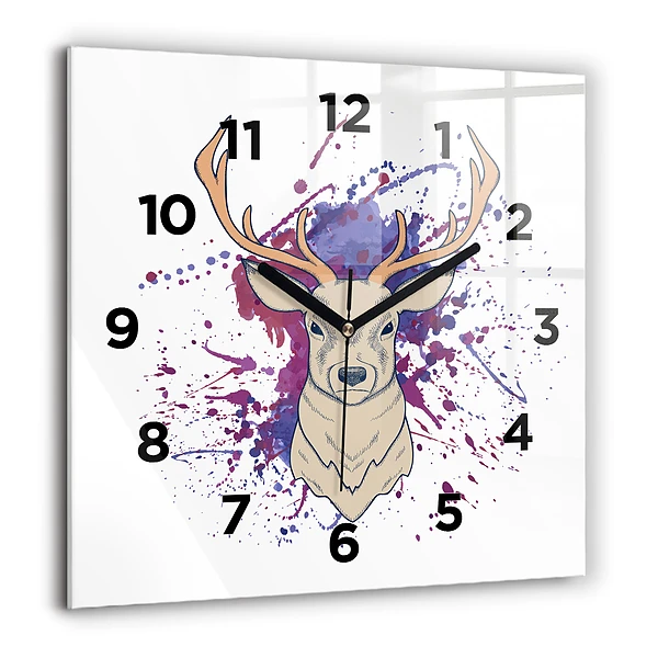 Wanduhr quadratisch Vektor-Illustration eines Rehs