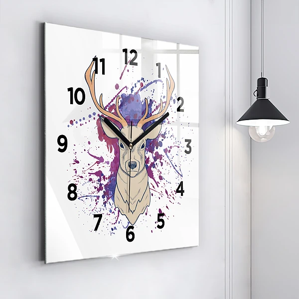 Wanduhr quadratisch Vektor-Illustration eines Rehs