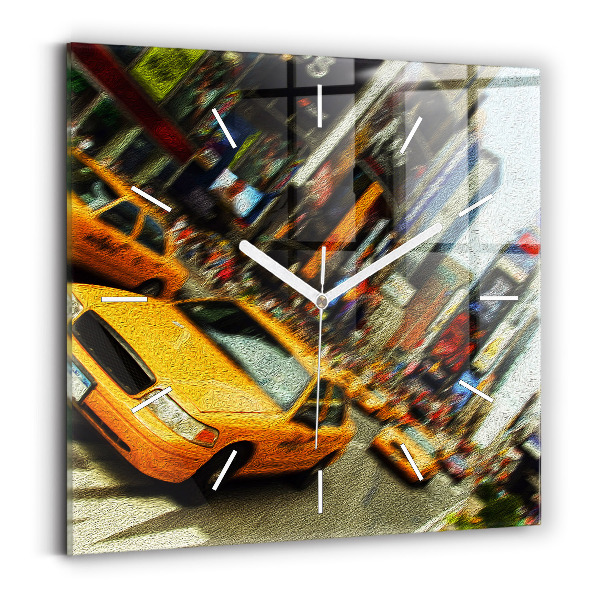 Wanduhr quadratisch New York City Taxis