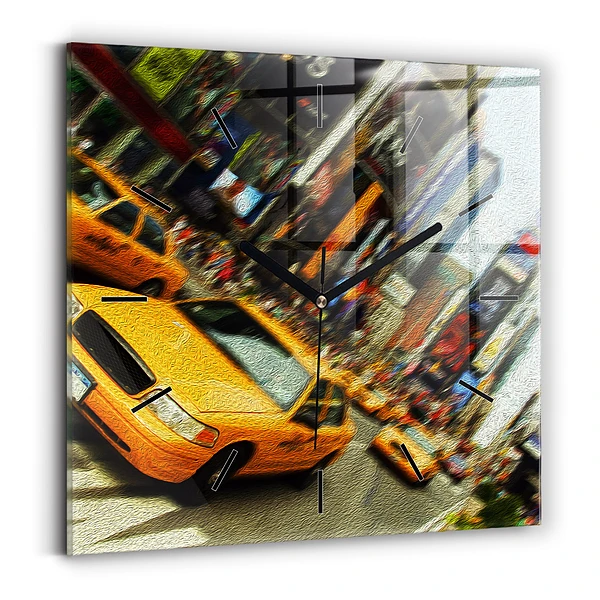 Wanduhr quadratisch New York City Taxis