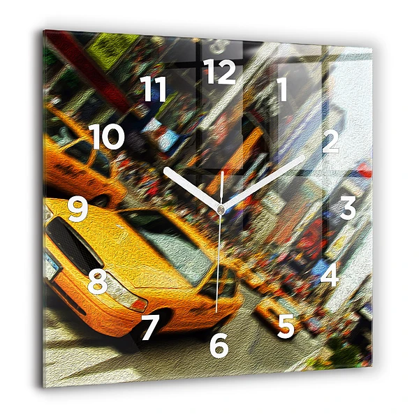 Wanduhr quadratisch New York City Taxis