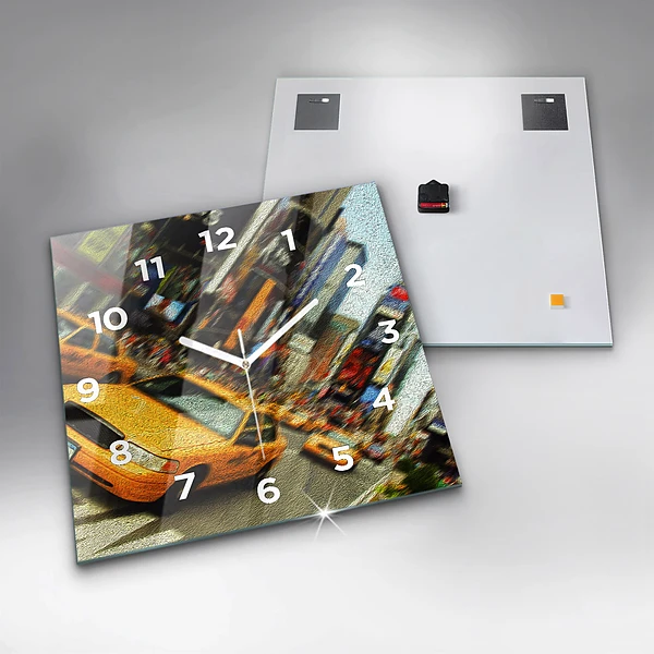 Wanduhr quadratisch New York City Taxis
