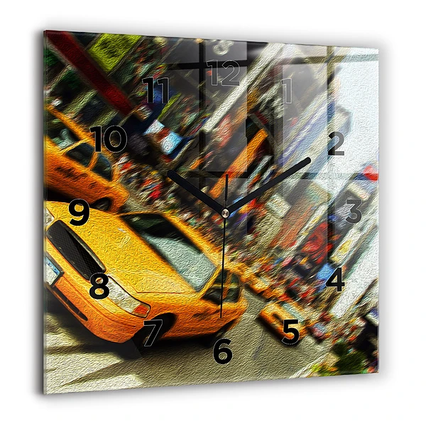 Wanduhr quadratisch New York City Taxis