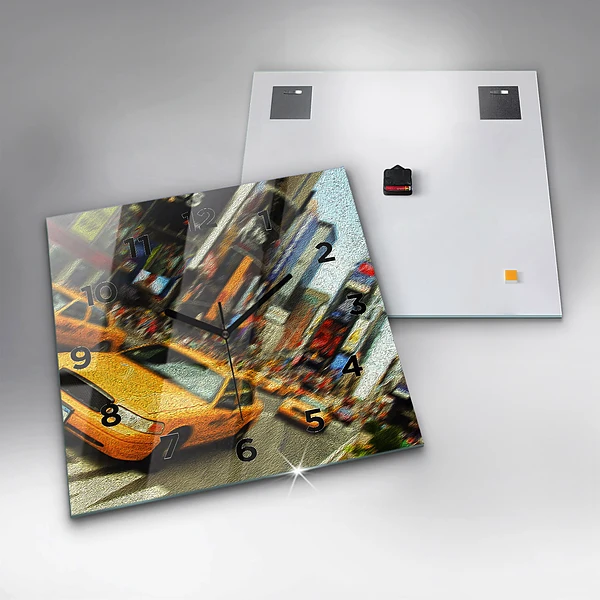 Wanduhr quadratisch New York City Taxis