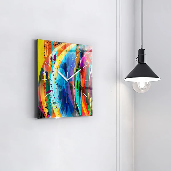 Wanduhr modern quadratisch Abstrakter Hintergrund