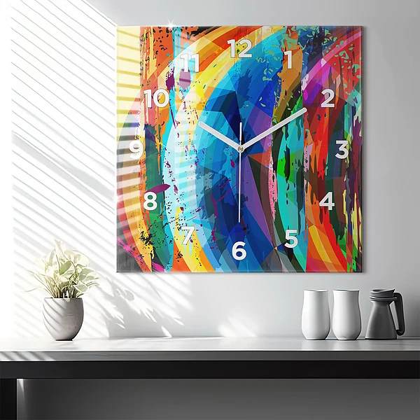 Wanduhr modern quadratisch Abstrakter Hintergrund