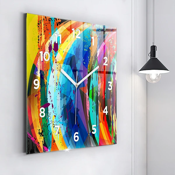 Wanduhr modern quadratisch Abstrakter Hintergrund