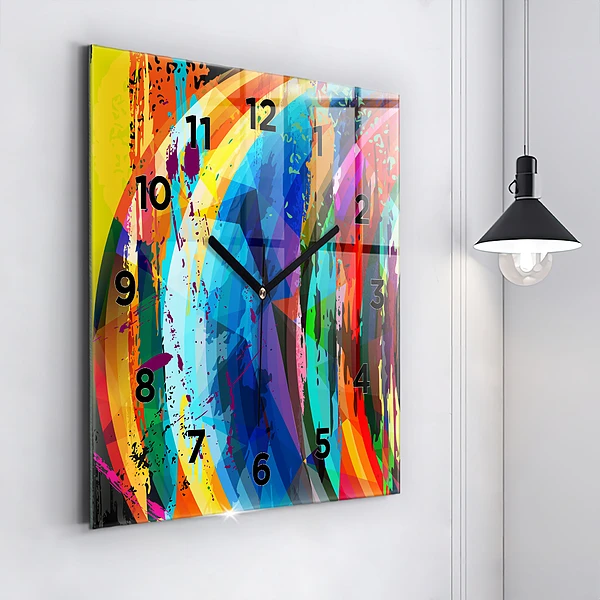 Wanduhr modern quadratisch Abstrakter Hintergrund