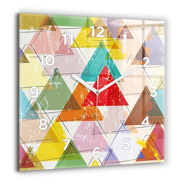 Wanduhr quadratisch mit motiv Dreiecke geometrisches Muster