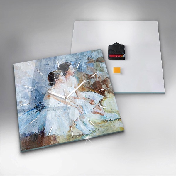 Wanduhr modern quadratisch Junge Ballerinas