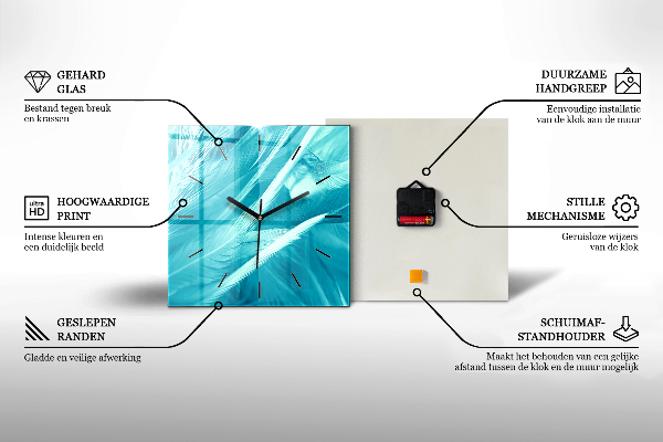 Wanduhr quadratisch mit motiv Junges verliebtes Paar
