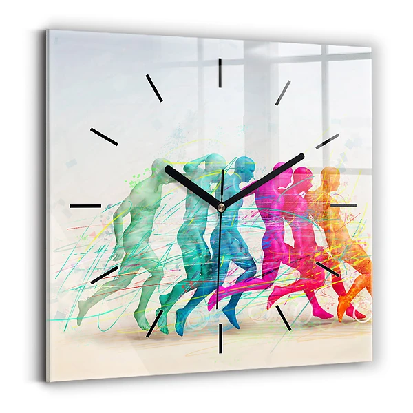Wanduhr quadratisch Bunte Menschen