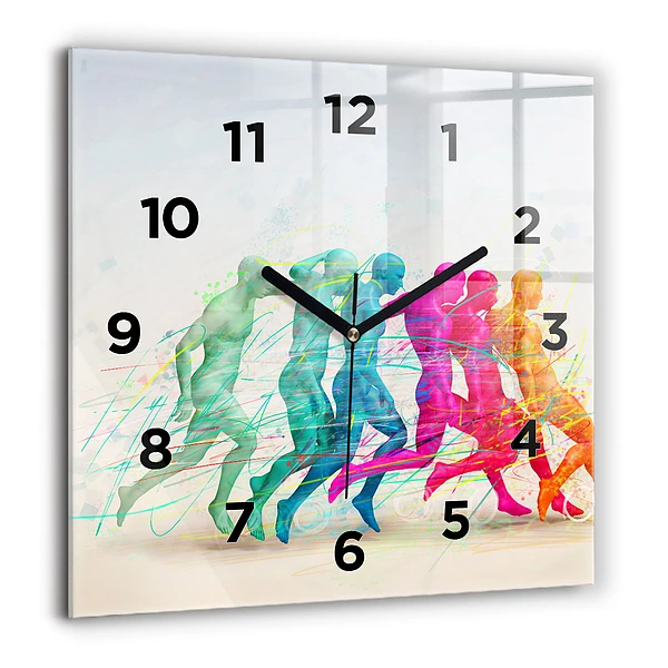 Wanduhr quadratisch Bunte Menschen