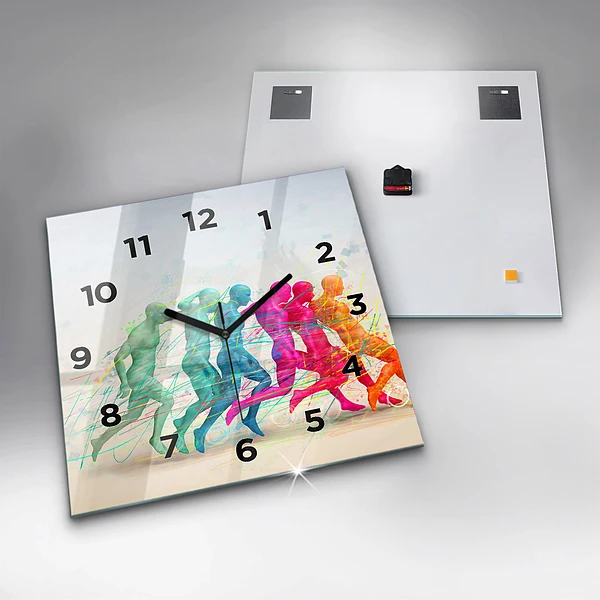 Wanduhr quadratisch Bunte Menschen