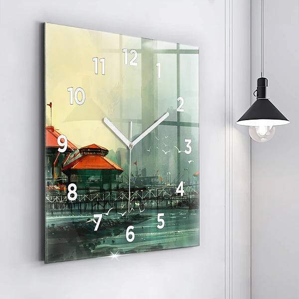 Wanduhr quadratisch Fischerdorf