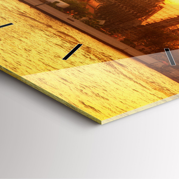 Wanduhr quadratisch mit motiv Wat arun Bangkok Thailand