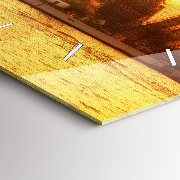 Wanduhr quadratisch mit motiv Wat arun Bangkok Thailand