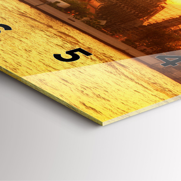 Wanduhr quadratisch mit motiv Wat arun Bangkok Thailand