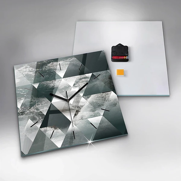 Wanduhr quadratisch mit motiv Meereswellen abstrakt