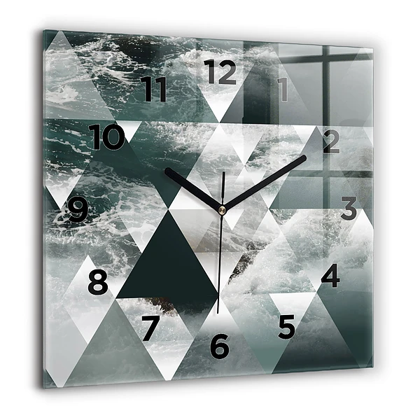 Wanduhr quadratisch mit motiv Meereswellen abstrakt