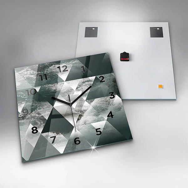 Wanduhr quadratisch mit motiv Meereswellen abstrakt