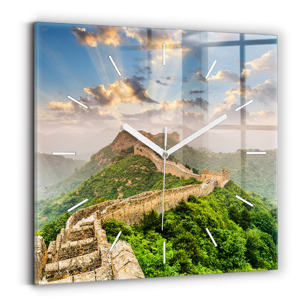 Wanduhr quadratisch mit motiv Große Mauer von China