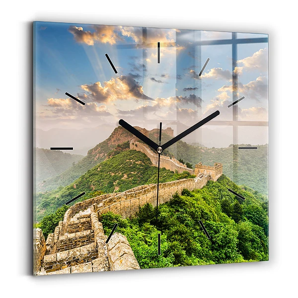 Wanduhr quadratisch mit motiv Große Mauer von China