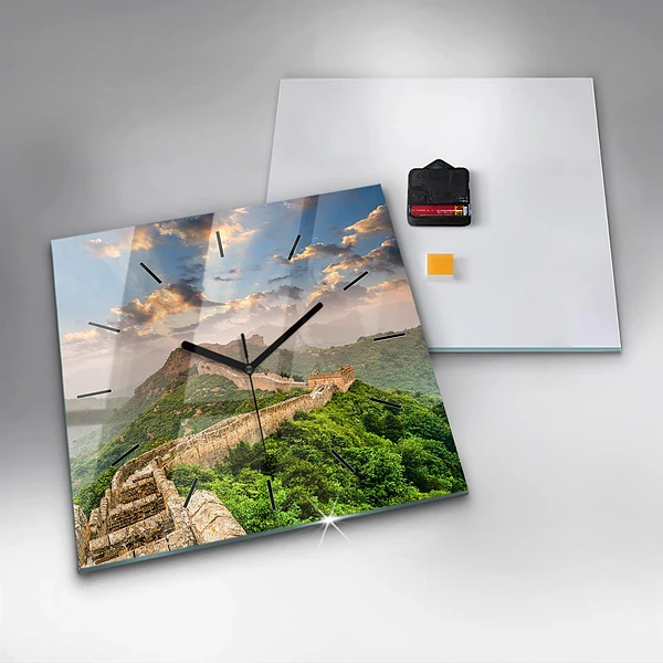 Wanduhr quadratisch mit motiv Große Mauer von China