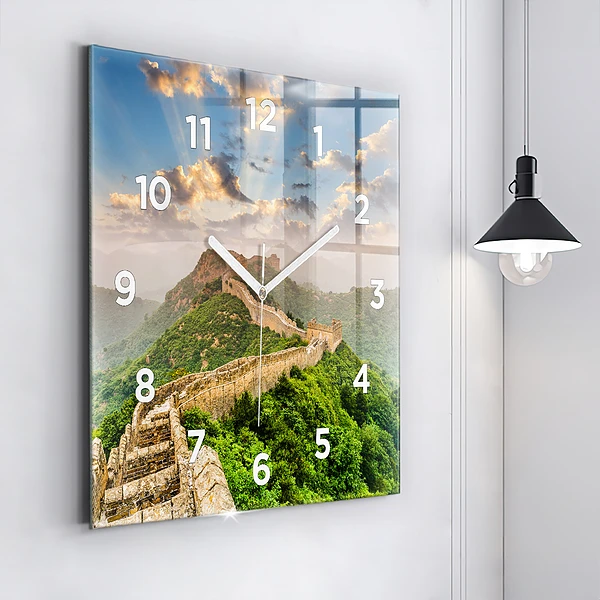 Wanduhr quadratisch mit motiv Große Mauer von China