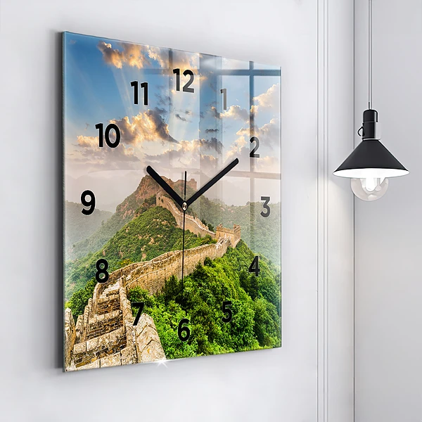 Wanduhr quadratisch mit motiv Große Mauer von China