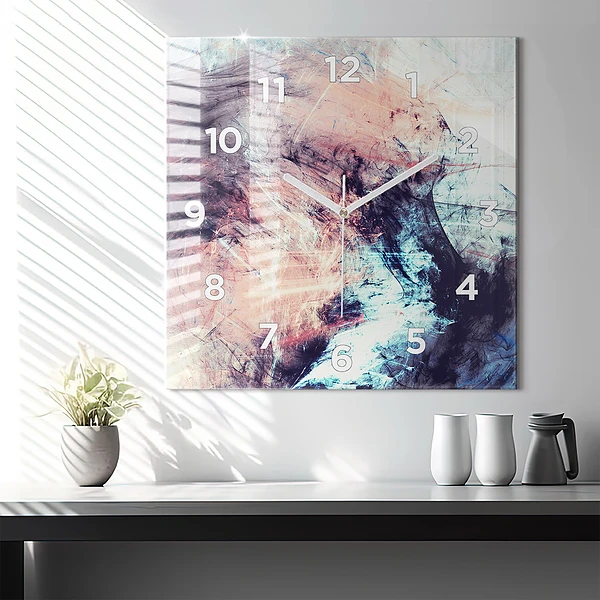 Wanduhr modern quadratisch Abstraktes Bild