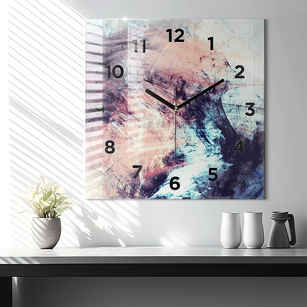 Wanduhr modern quadratisch Abstraktes Bild