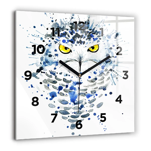 Wanduhr modern quadratisch Eulenblick